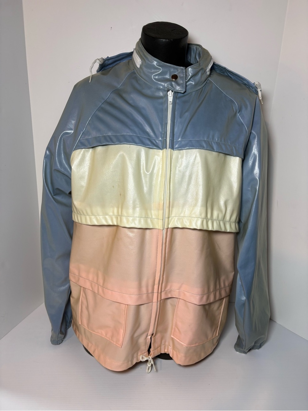 Vintage 80s Cool It! by Stormy Clime Pastel Colorblock Rain Jacket